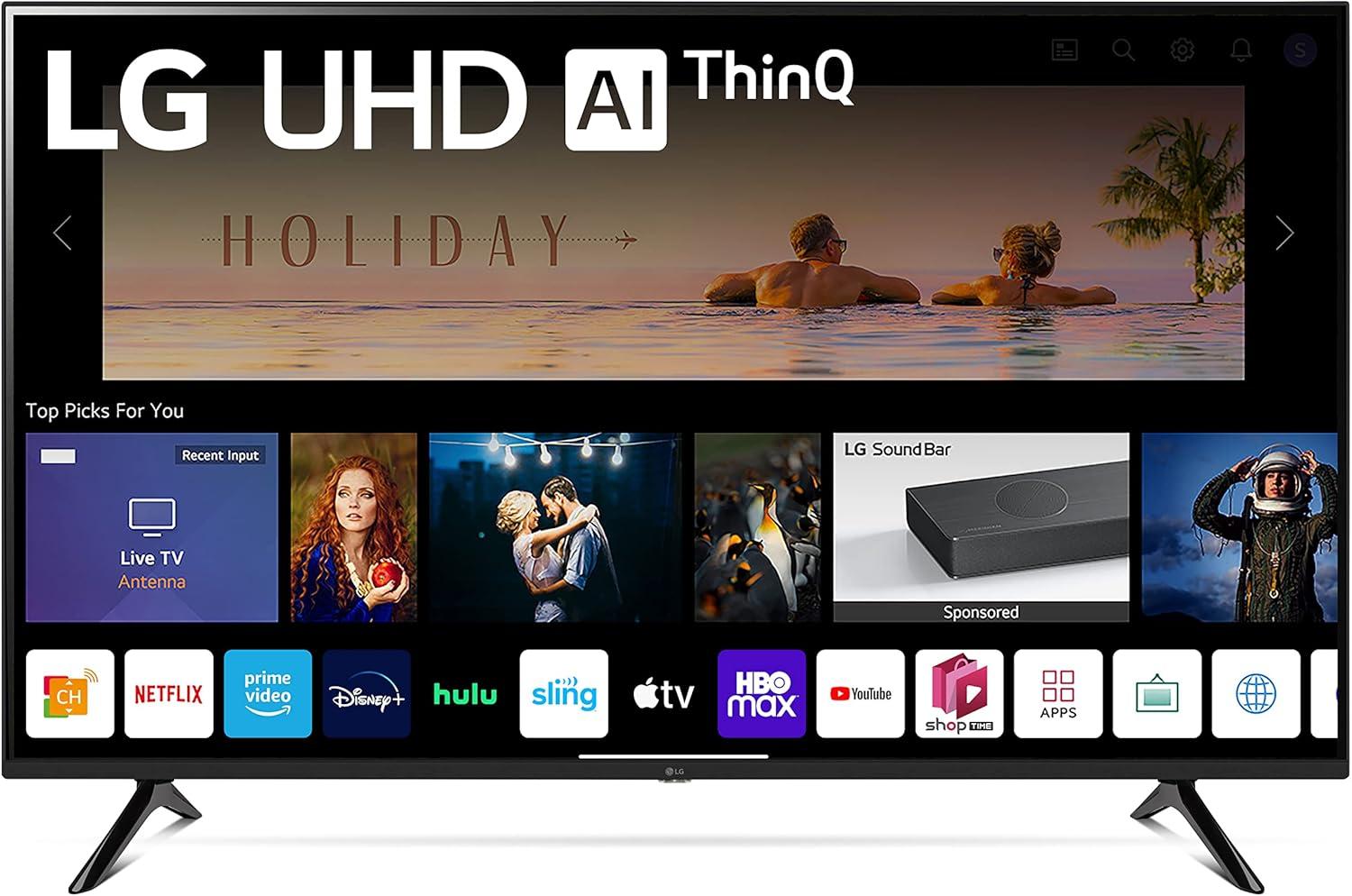 imageLG 55Inch Class UQ7570 Series 4K Smart TV AIPowered 4K Cloud Gaming 55UQ7570PUJ 2022 Black55 inch