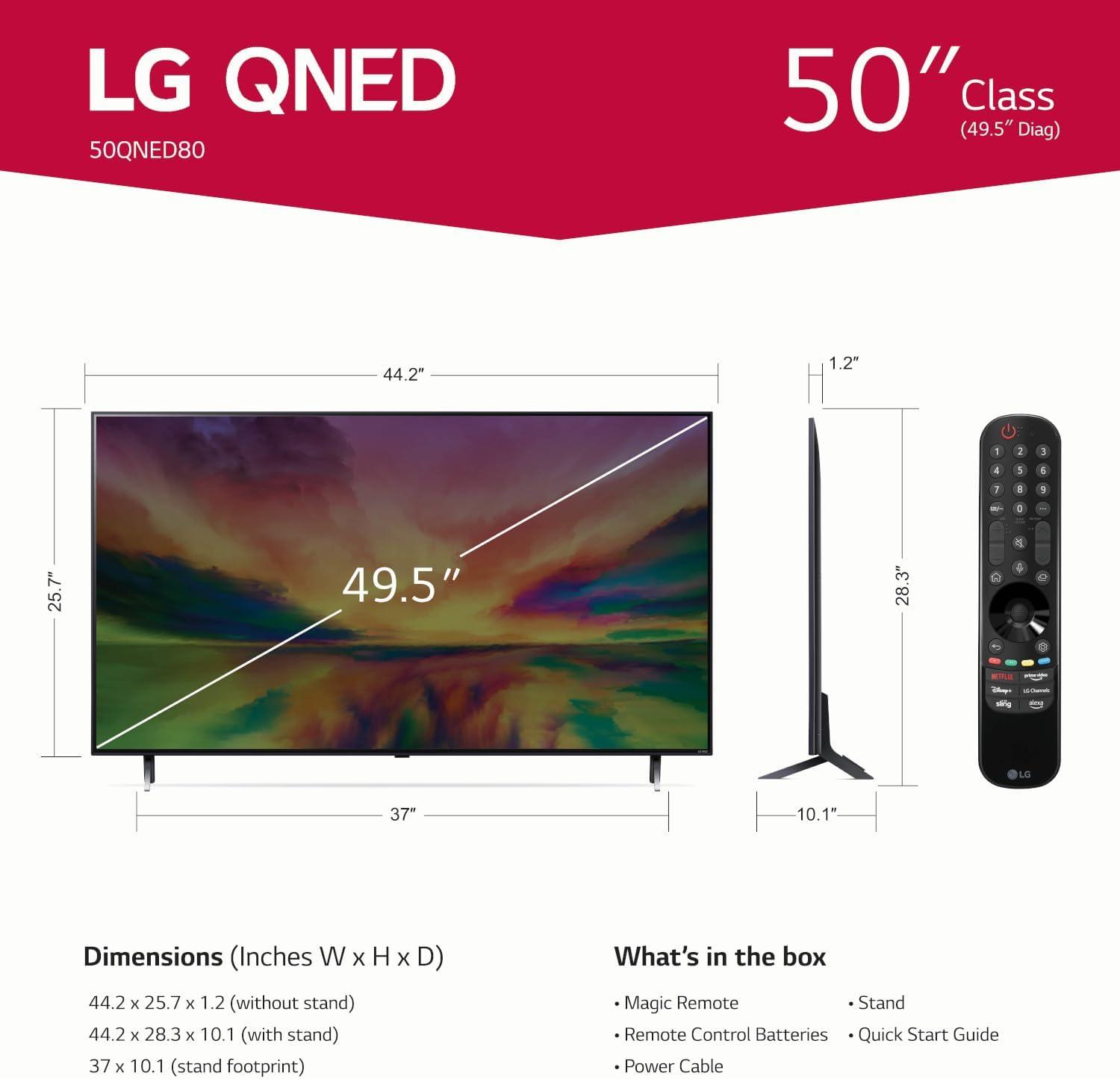 imageLG 75 inch Class TV URA Series QNED80 4K UHD TV50 inch