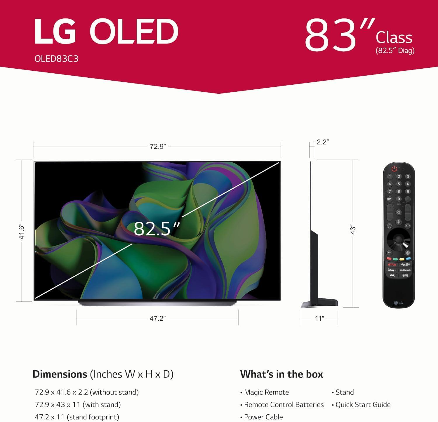 imageLG C3 Series 65Inch Class OLED evo 4K Processor Smart Flat Screen TV for Gaming with Magic Remote AIPowered OLED65C3PUA 2023 with Alexa Builtin83 inch