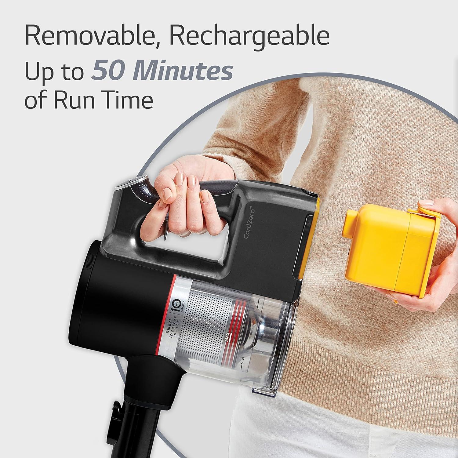imageLG CordZero A913  Cordless Stick Vacuum Cleaner 60 Minute Runtime w Rechargeable Battery Lightweight Powerful Cleaning for Carpet Hardwood Pet Hair Portable Charging Stand