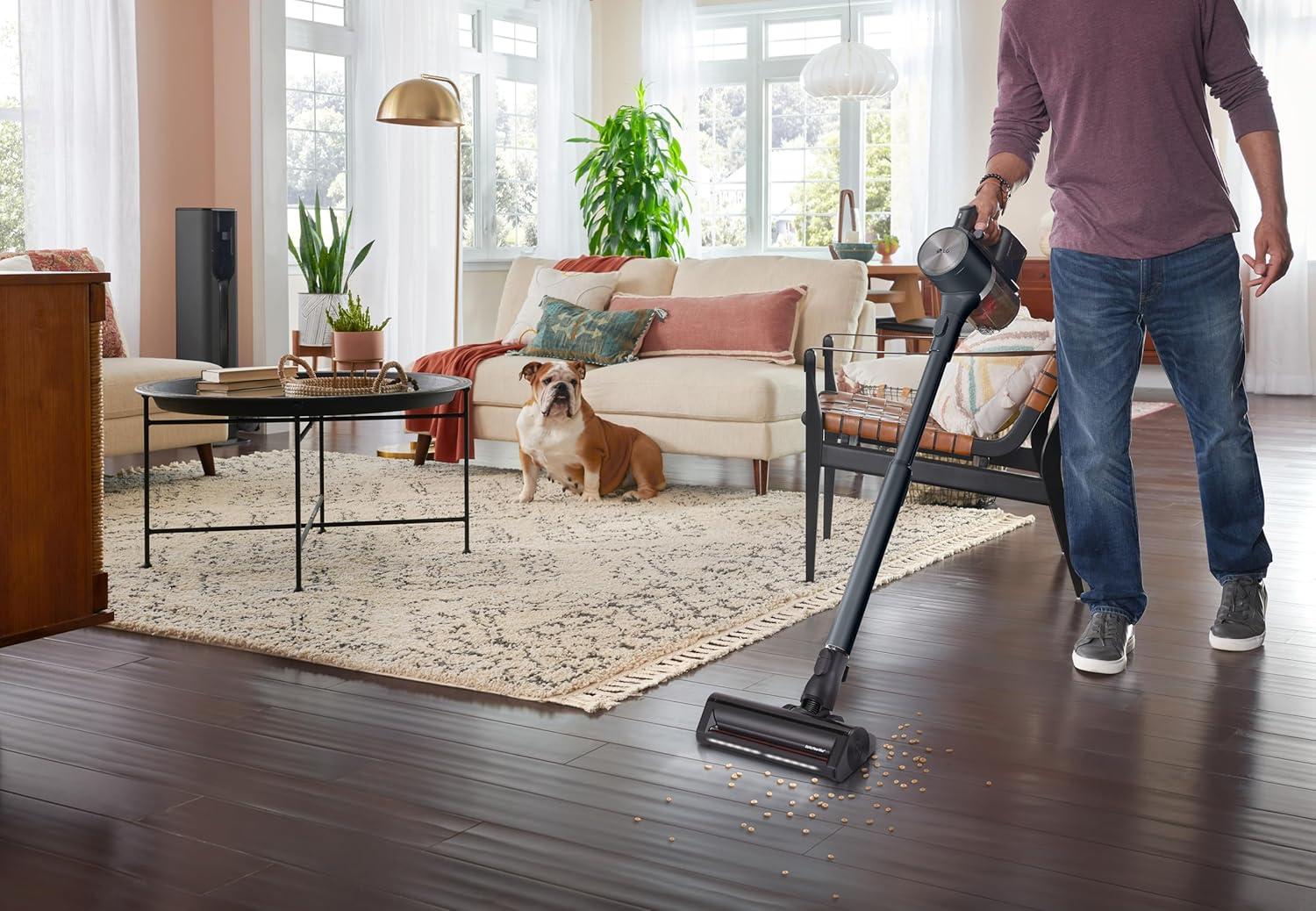 imageLG CordZero A937  Cordless Stick Vacuum Cleaner with AutoEmpty Base 120 Minute Runtime wExtra Rechargeable Battery Dual Floor Max Lightweight Powerful Cleaning for Carpet Hardwood Pet HairIron Grey A937kgms