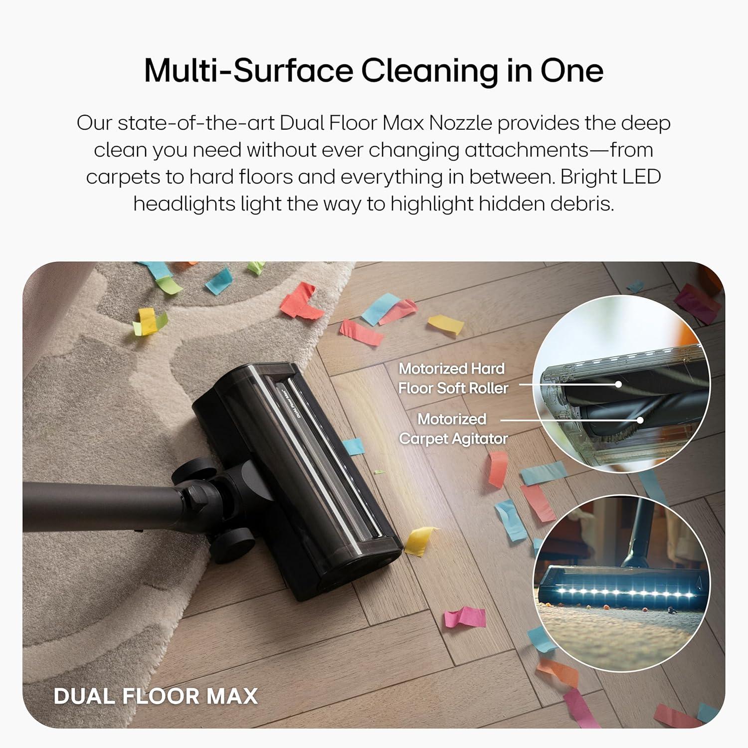 imageLG CordZero A937  Cordless Stick Vacuum Cleaner with AutoEmpty Base 120 Minute Runtime wExtra Rechargeable Battery Dual Floor Max Lightweight Powerful Cleaning for Carpet Hardwood Pet HairIron Grey A937kgms