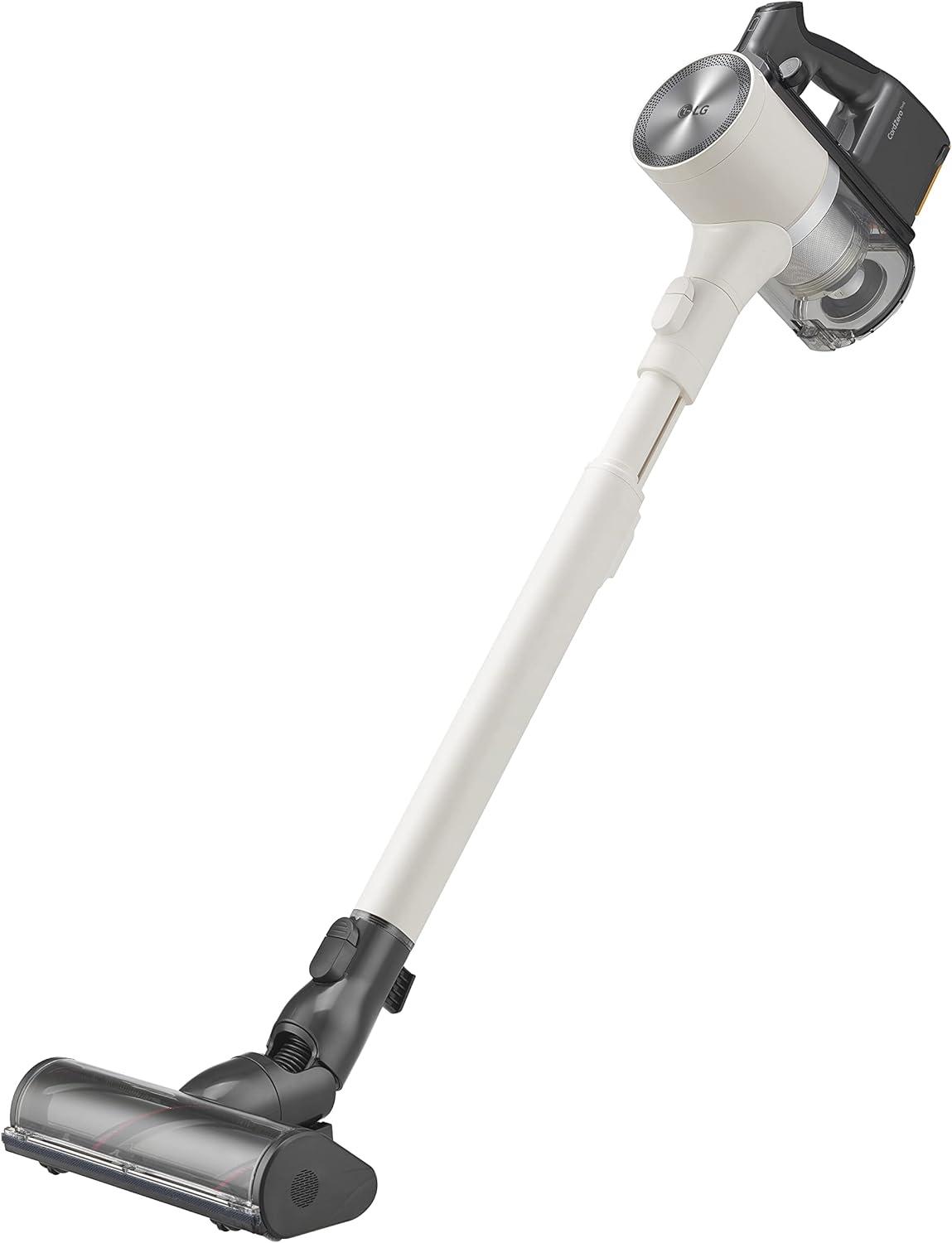 imageLG CordZero A937  Cordless Stick Vacuum Cleaner with AutoEmpty Base 120 Minute Runtime wExtra Rechargeable Battery Dual Floor Max Lightweight Powerful Cleaning for Carpet Hardwood Pet HairSand Beige A939kbgs