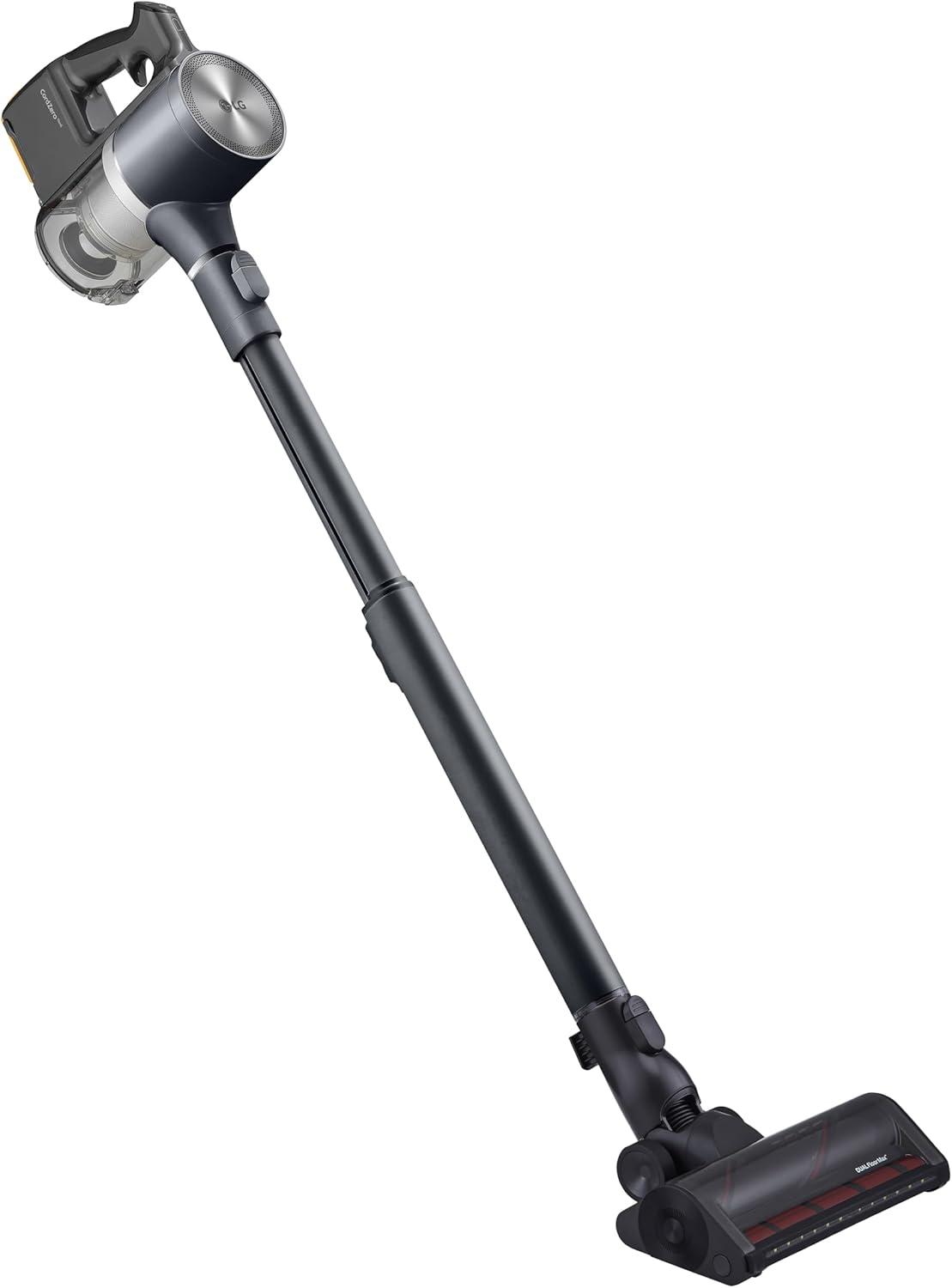 imageLG CordZero A937  Cordless Stick Vacuum Cleaner with AutoEmpty Base 120 Minute Runtime wExtra Rechargeable Battery Dual Floor Max Lightweight Powerful Cleaning for Carpet Hardwood Pet HairIron Grey A937kgms