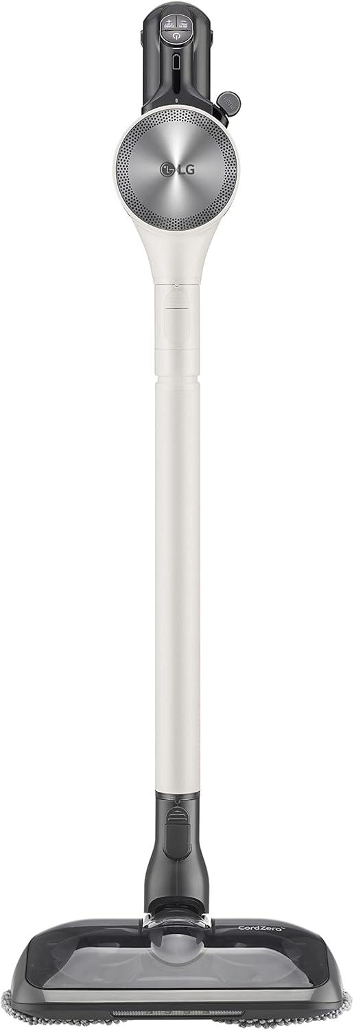 imageLG CordZero A937  Cordless Stick Vacuum Cleaner with AutoEmpty Base 120 Minute Runtime wExtra Rechargeable Battery Dual Floor Max Lightweight Powerful Cleaning for Carpet Hardwood Pet HairSand Beige A939kbgs