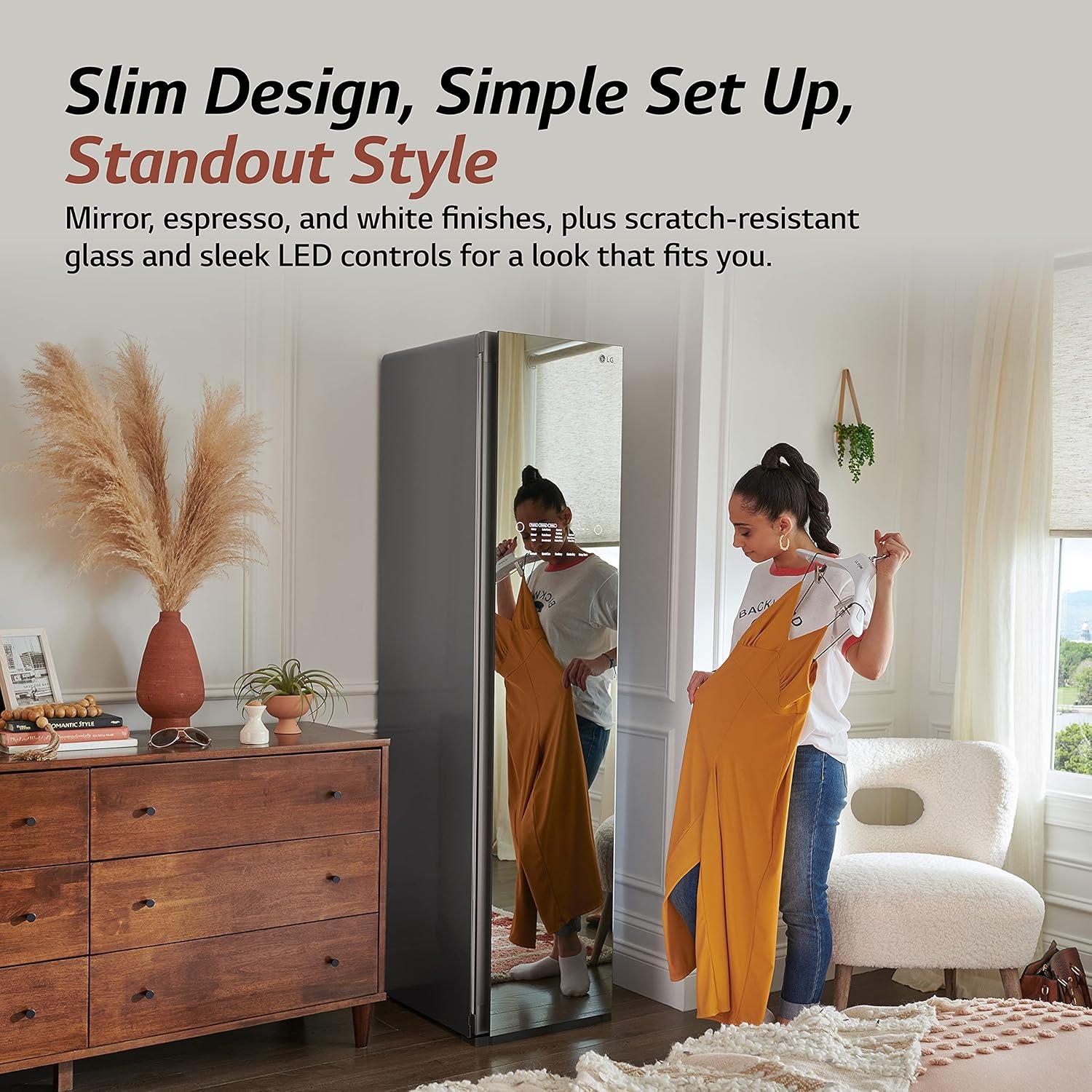 imageLG Styler Steam Closet Clothes Steamer for Garments and Household Item Care WiFi enabled White S3WFBNMirror