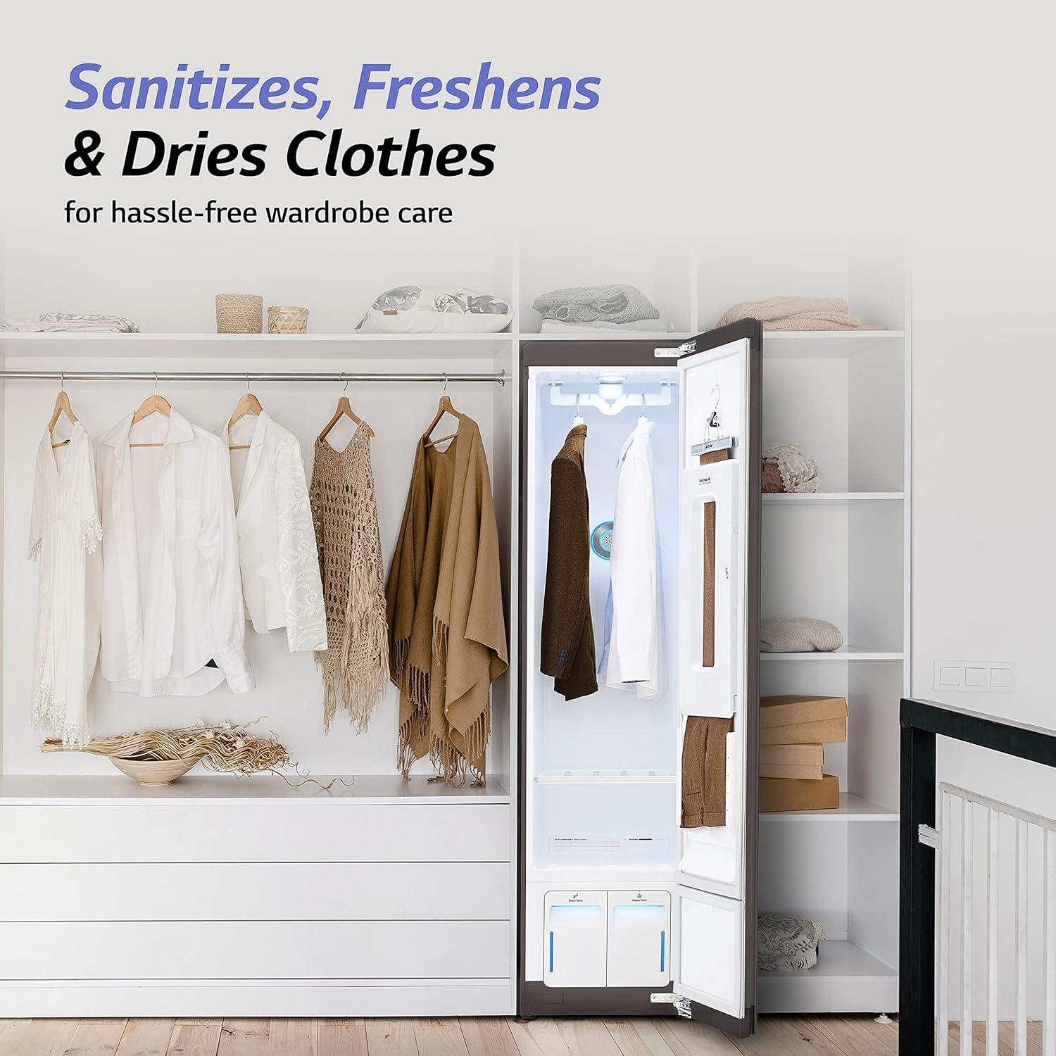 imageLG Styler Steam Closet Clothes Steamer for Garments and Household Item Care WiFi enabled White S3WFBNWhite
