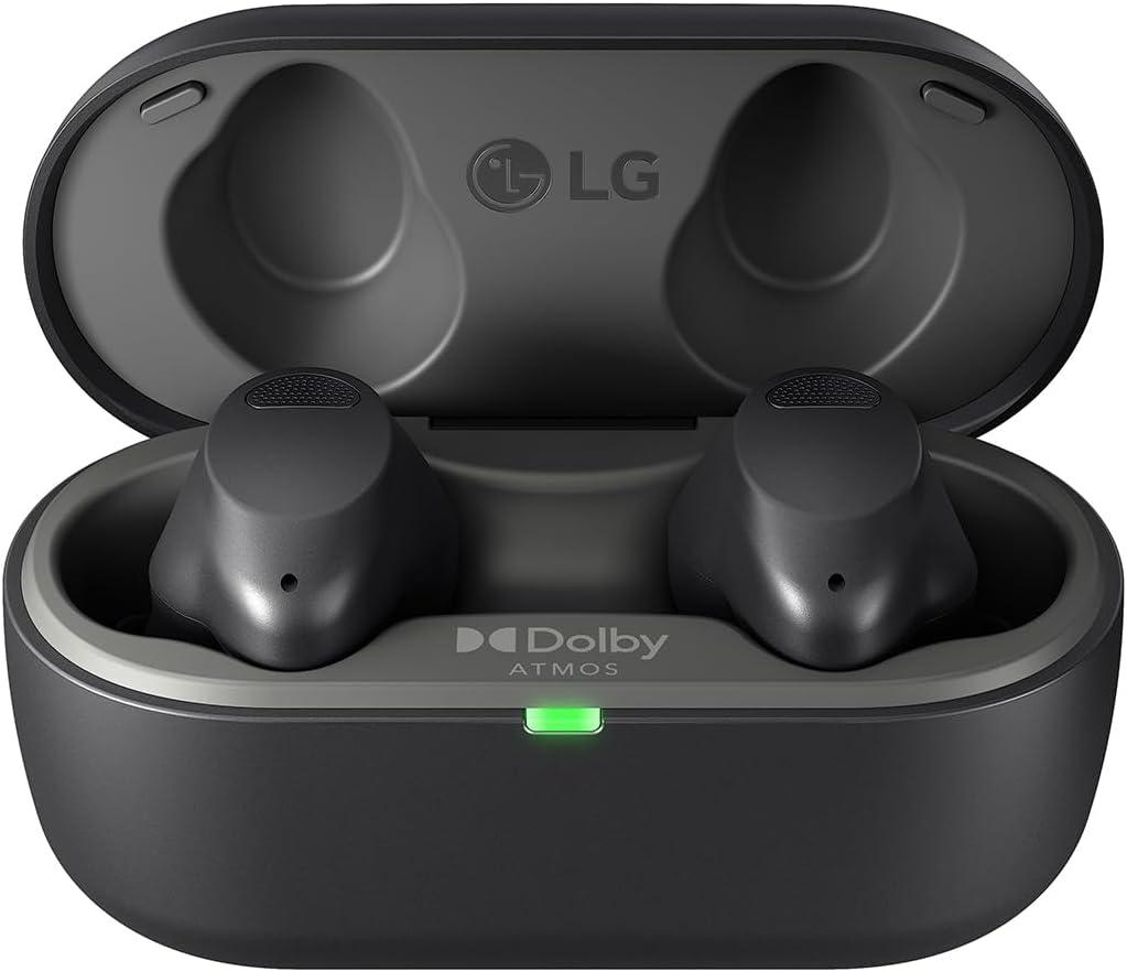 imageLG TONE Free True Wireless Bluetooth Sports Earbuds TF8  with Uvnano Charging Case IP67 Dust and Water Resistance Black SmallBlack T80