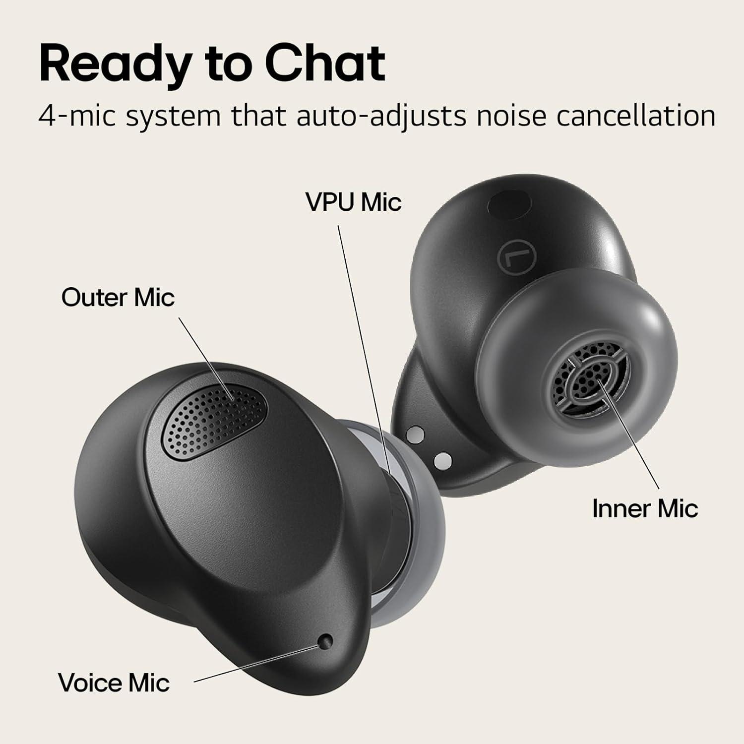 imageLG TONE Free True Wireless Bluetooth Sports Earbuds TF8  with Uvnano Charging Case IP67 Dust and Water Resistance Black SmallBlack T80