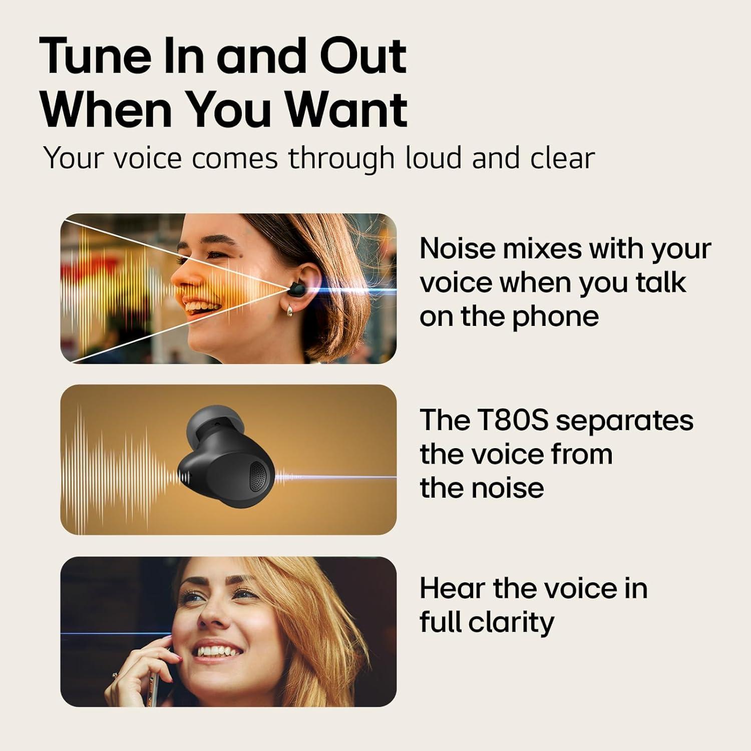 imageLG TONE Free True Wireless Bluetooth Sports Earbuds TF8  with Uvnano Charging Case IP67 Dust and Water Resistance Black SmallBlack T80