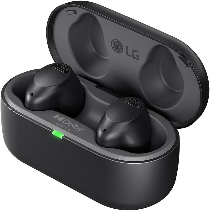 imageLG TONE Free True Wireless Bluetooth Sports Earbuds TF8  with Uvnano Charging Case IP67 Dust and Water Resistance Black SmallBlack T80