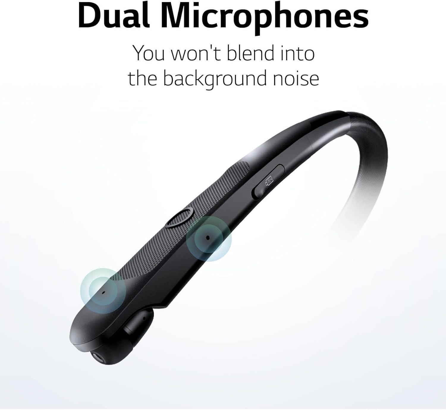 imageLG TONE Wireless Stereo Headset with Retractable Earbuds NP3 Black Small