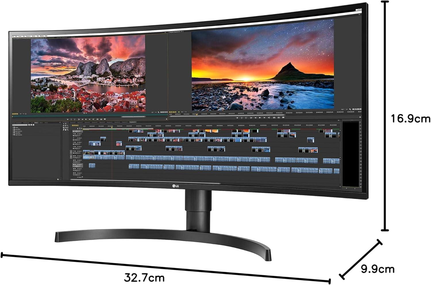 imageLG UltraWide QHD 34Inch Curved Computer Monitor 34WQ73AB IPS with HDR 10 Compatibility BuiltInKVM and USB TypeC BlackPower Delivery  60W