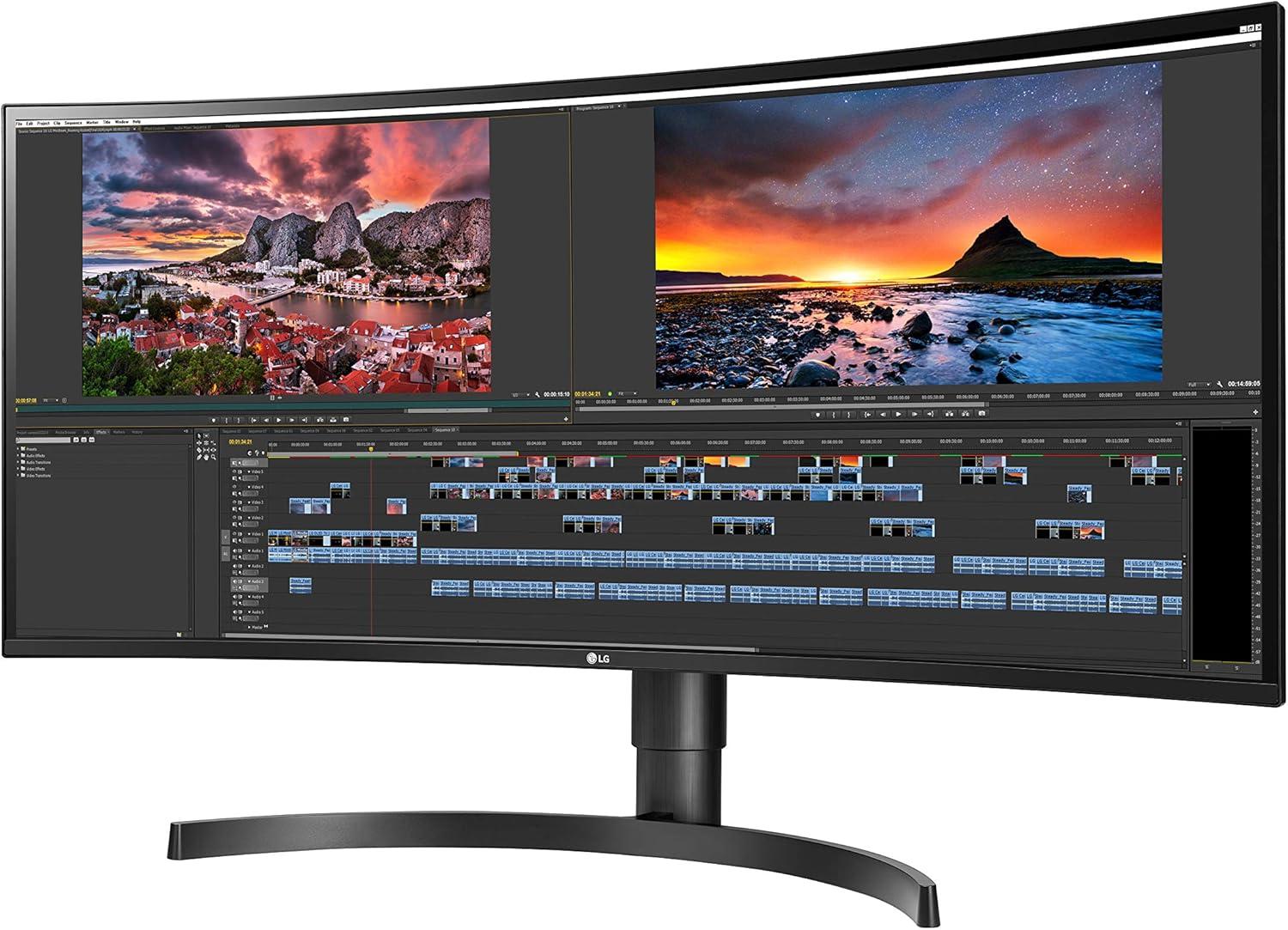 imageLG UltraWide QHD 34Inch Curved Computer Monitor 34WQ73AB IPS with HDR 10 Compatibility BuiltInKVM and USB TypeC BlackPower Delivery  60W