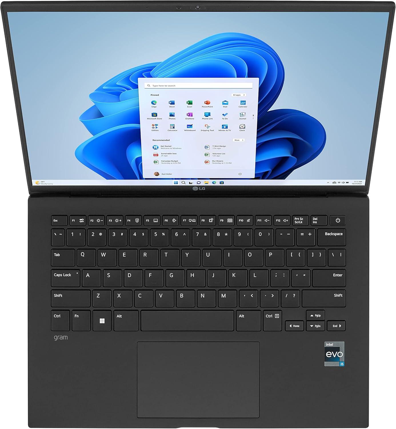 imageLG gram 14 Lightweight Laptop Intel 13th Gen Core i7 Evo Platform Windows 11 Home 32GB RAM 1TB SSD Black