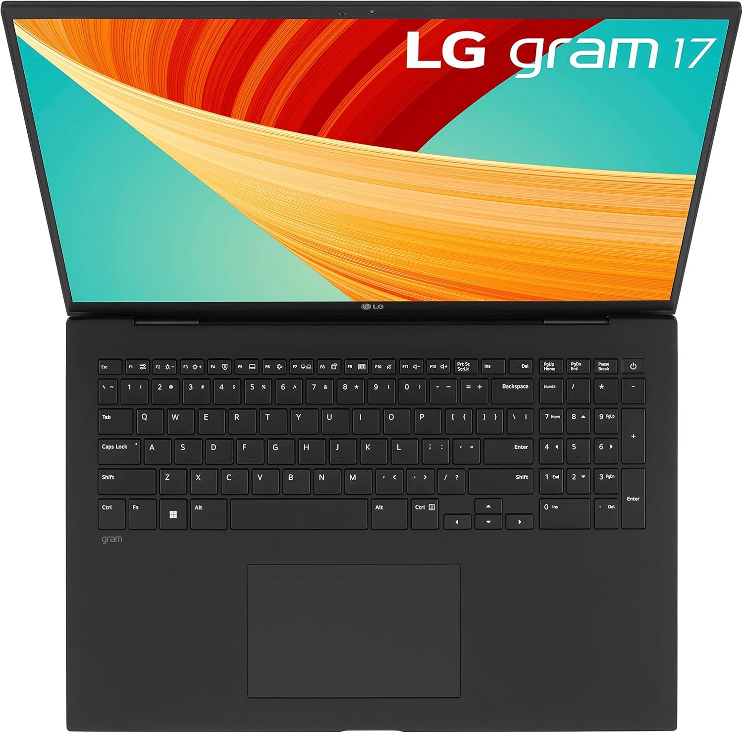 imageLG gram 17 Lightweight Laptop Intel 13th Gen Core i7 Evo Platform Windows 11 Home NVIDIA RTX3050 4GB GPU 32GB RAM 2TB SSD BlackIntel 13th Gen Core i7