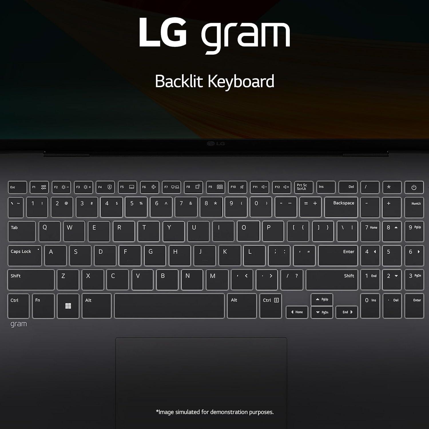 imageLG gram 17 Lightweight Laptop Intel 13th Gen Core i7 Evo Platform Windows 11 Home NVIDIA RTX3050 4GB GPU 32GB RAM 2TB SSD BlackIntel 13th Gen Core i7