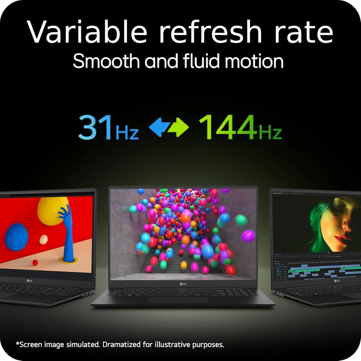 imageLG gram 17 Lightweight Laptop Intel 13th Gen Core i7 Evo Platform Windows 11 Home NVIDIA RTX3050 4GB GPU 32GB RAM 2TB SSD BlackIntel Ultra 7