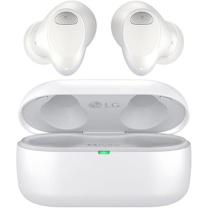 imageLG TONE Free True Wireless Bluetooth Sports Earbuds TF8  with Uvnano Charging Case IP67 Dust and Water Resistance Black SmallWhite T80