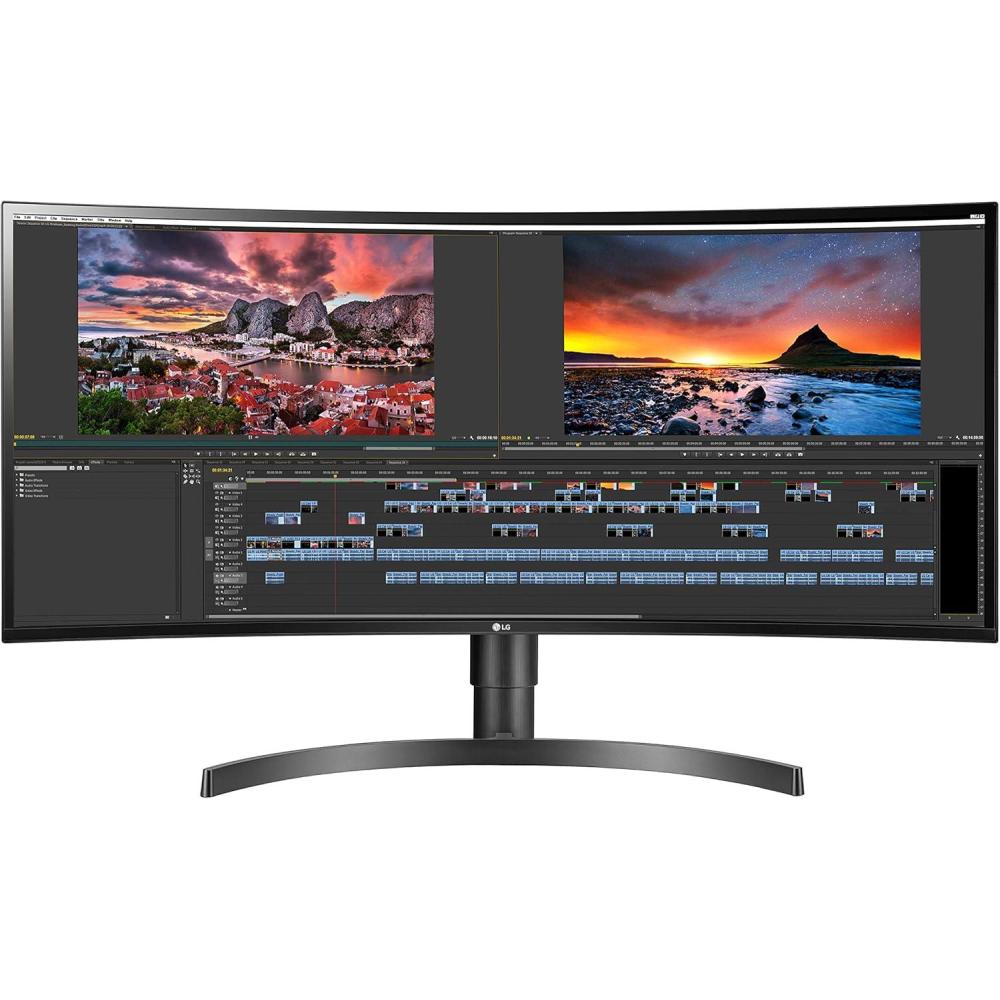 imageLG UltraWide QHD 34Inch Curved Computer Monitor 34WQ73AB IPS with HDR 10 Compatibility BuiltInKVM and USB TypeC BlackPower Delivery  60W