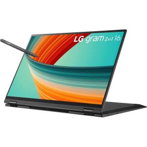imageLG gram 16 2in1 Lightweight Laptop Intel 13th Gen Core i7 Evo Platform Windows 11 Home 16GB RAM 512GB SSD BlackBlack