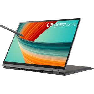 imageLG gram 16 2in1 Lightweight Laptop Intel 13th Gen Core i7 Evo Platform Windows 11 Home 16GB RAM 512GB SSD BlackGray