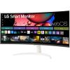 imageLG 34SR60QCW 34inch QHD 3440x1440 Curved Smart Monitor with Streaming UltraWide Screen webOS HDR10 100Hz Builtin Speaker AirPlay2 Screen Share Bluetooth ThinQ App White