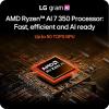 imageLG gram 15inch Thin and Lightweight Laptop Windows 11 Home Powered by AMD Ryzen AI 7 350 Processor 16GB RAM 1TB SSD Obsidian Black