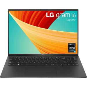 imageLG gram 16 Lightweight Laptop Intel 13th Gen Core i7 Evo Platform Windows 11 Home 32GB RAM 2TB SSD BlackIntel 13th Gen Core i7