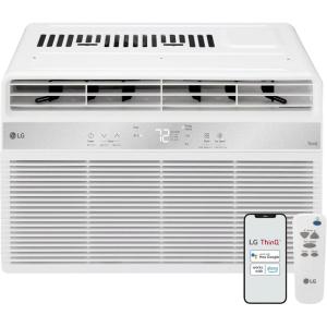 imageLG LW8024RSMX Window Conditioner WiFi Enabled wRemote 350 SqFt 4Way Air Deflection 3 Cooling and Fan Speeds 115V 8000 BTU White