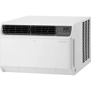 imageLG 14000 BTU DUAL Inverter Smart Window Air Conditioner 115V Cools 700 Sq Ft for Bedroom Living Room Apartment Quiet Operation ENERGY STAR works with LG ThinQ Amazon Alexa and Hey GoogleWhite