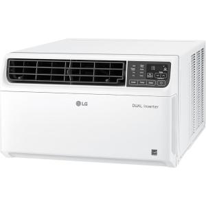 imageLG 14000 BTU DUAL Inverter Smart Window Air Conditioner 115V Cools 700 Sq Ft for Bedroom Living Room Apartment Quiet Operation ENERGY STAR works with LG ThinQ Amazon Alexa and Hey GoogleBright White