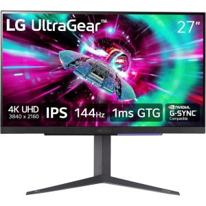 imageLG 27quot UltraGear 4K UHD 3840x2160 Gaming Monitor 144Hz 1ms VESA DisplayHDR 400 GSYNC and AMD FreeSync Premium HDMI 21 DisplayPort 4Pole HP Out DTS HPX TiltHeightPivot Stand Black27 Inch