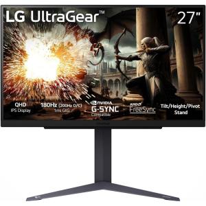 imageLG 27quot UltraGear QHD 2560x1440 Gaming Monitor 240Hz 1ms VESA DisplayHDR 400 GSYNC and AMD FreeSync Premium HDMI 21 DisplayPort 4Pole HP Out DTS HPX TiltHeightPivot Stand Black27 Inch