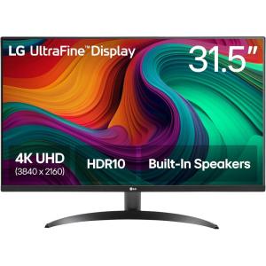 imageLG 32UR500KB Ultrafine 32inch 4K UHD 3840x2160 Computer Monitor HDR10 Builtin Speaker x2 OnScreen Control Reader Mode Flicker Safe Borderless Design HDMIx2 DisplayPort Black