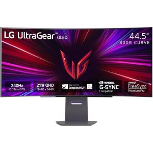 imageLG 45GS95QE Ultragear OLED Curved Gaming Monitor 45Inch WQHD 800R 240Hz 003ms DisplayHDR True Black 400 AMD FreeSync Premium Pro NVIDIA GSync HDMI 21 DisplayPort TiltHeightSwivel Stand  Black
