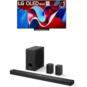 imageLG 55Inch Class OLED evo C4 Series Smart TV 4K Processor Flat Screen with Alexa Builtin OLED55C4PUA 2024 713 ch Sound Bar with Wireless Dolby Atmos and Rear Speakers65 Inch