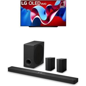 imageLG 55Inch Class OLED evo C4 Series Smart TV 4K Processor Flat Screen with Alexa Builtin OLED55C4PUA 2024 713 ch Sound Bar with Wireless Dolby Atmos and Rear Speakers83 Inch