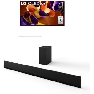 imageLG 65Inch Class OLED evo G4 Series Smart TV 4K Processor Flat Screen with Magic Remote AIPowered with Alexa Builtin OLED65G4SUB 2024 31 ch Sound Bar with Wireless Dolby Atmos97 Inch