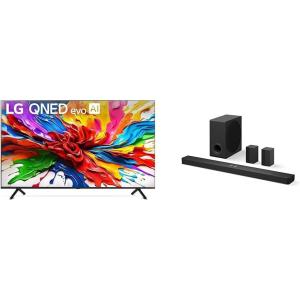 imageLG 65quot 2025 QNED92A 4K Smart TV and S90TR 713Channel OLED evo TV Matching Home Theater Soundbar with Rear Surround Speakers and Wireless Subwoofer Wow Orchestra Dolby Atmos85 Inches