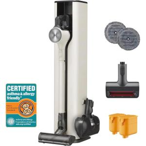imageLG CordZero A937  Cordless Stick Vacuum Cleaner with AutoEmpty Base 120 Minute Runtime wExtra Rechargeable Battery Dual Floor Max Lightweight Powerful Cleaning for Carpet Hardwood Pet HairSand Beige A939kbgs