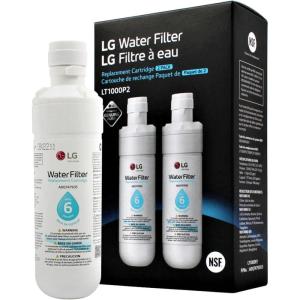 imageLG LT1000P  6 Month  200 Gallon Capacity Replacement Refrigerator Water Filter NSF42 NSF53 and NSF401 ADQ74793501 ADQ75795105 AGF80300704 or AGF80300705 White2 Pack