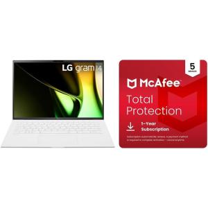 imageLG gram 14Inch Lightweight Laptop Intel Evo Edition  Intel Core Ultra 5 Processor Windows 11 Home 8GB RAM 512GB SSD  WhiteIntel Ultra 5 with McAfee AntiVirus