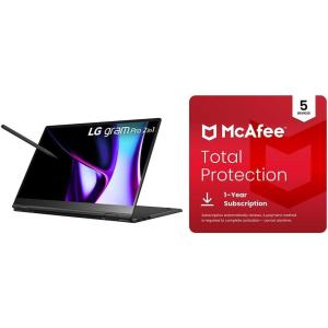 imageLG gram Pro 16inch 2in1 Thin and Lightweight Laptop Intel Evo Edition  AIenabled Intel Core Ultra 7 Processor Windows 11 Home 16GB RAM 512GB SSD Touch IPS Display BlackIntel Ultra 7 with McAfee AntiVirus