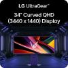 imageLG 34G600AB 34inch Ultragear WQHD 3440 x 1440 Curved Gaming Monitor 160Hz AMD FreeSync Premium HDR10 Builtin Speaker Reader Mode HDMI 21 DisplayPort TiltHeightPivot Stand BlackPivot Stand