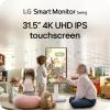 imageLG Smart Monitor Swing 32U889SAW 32Inch 4K UHD 3840x2160 IPS Touchscreen on a Fully Adjustable Wheeled Base HDR10 webOS Builtin Speaker HDMI USB TypeC TiltHeightSwivelPivot Stand White