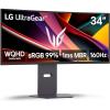 imageLG 34G600AB 34inch Ultragear WQHD 3440 x 1440 Curved Gaming Monitor 160Hz AMD FreeSync Premium HDR10 Builtin Speaker Reader Mode HDMI 21 DisplayPort TiltHeightPivot Stand BlackPivot Stand