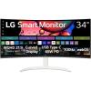 imageLG 34SR63QAW 34 inch Smart Curved Monitor with Streaming TV QHD 1440p UltraWide Screen USB TypeC 65W PD 1800R webOS HDR10 100Hz Builtin Speaker AirPlay2 Screen Share Bluetooth White