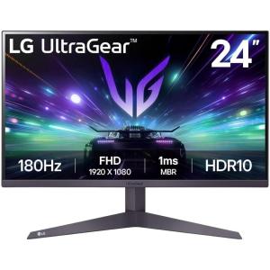 imageLG 27GS50FB 27inch FHD 1920 x 1080 Ultragear Gaming Monitor with 180Hz 1ms MBR HDR10 AMD FreeSync HDMI DisplayPort 3Side Virtually Borderless Design Black24 inch