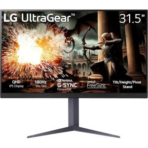 imageLG 27GS75QB 27inch Ultragear QHD 2560x1440 Gaming Monitor 180Hz OC 200Hz 1ms IPS NVIDIA GSYNC Compatible AMD FreeSync HDR10 TiltHeightPivot Stand HDMI DisplayPort Black32 inch